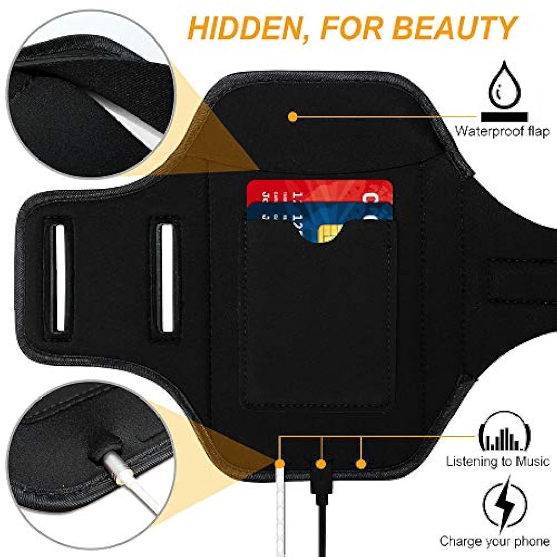 Brazalete a prueba de sudor para correr ejercicio gimnasioa