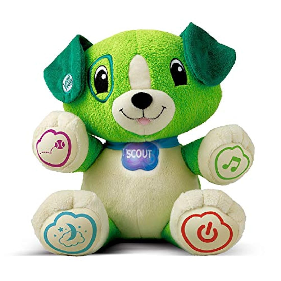pero de peluche para niños color verde