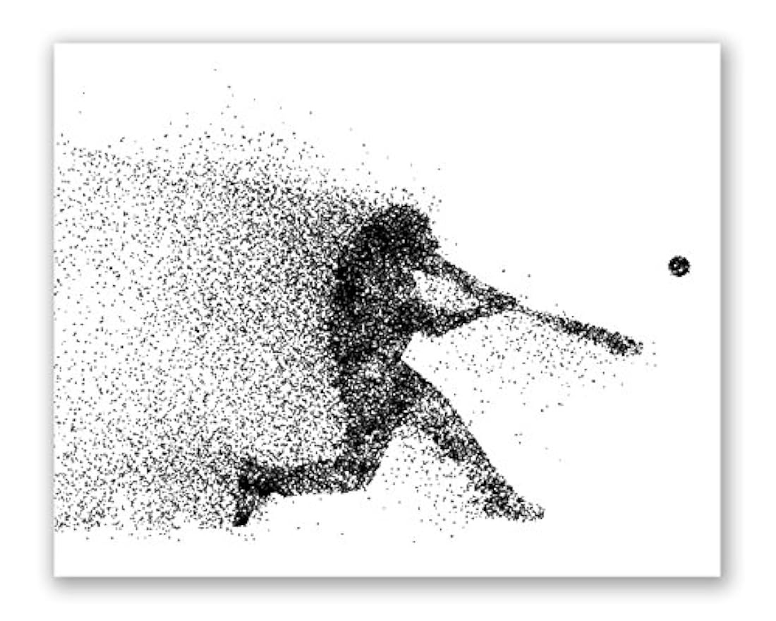 Silueta de las partículas de béisbol (8x10)