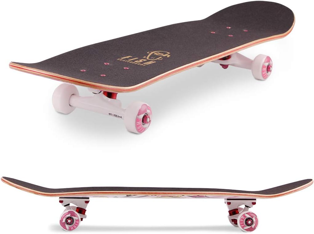 Skateboard Completo 31''x8'', Madera Arce 7 Capas, Doble Kick