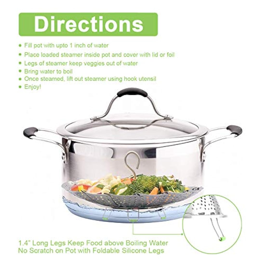 Vaporeras , para maceta instantánea acero inoxidable