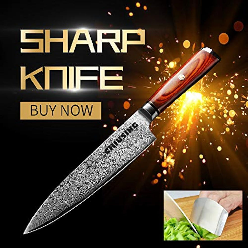 Cuchillo de chefs Damasco, CHIUSING 67 capas, hecho a mano