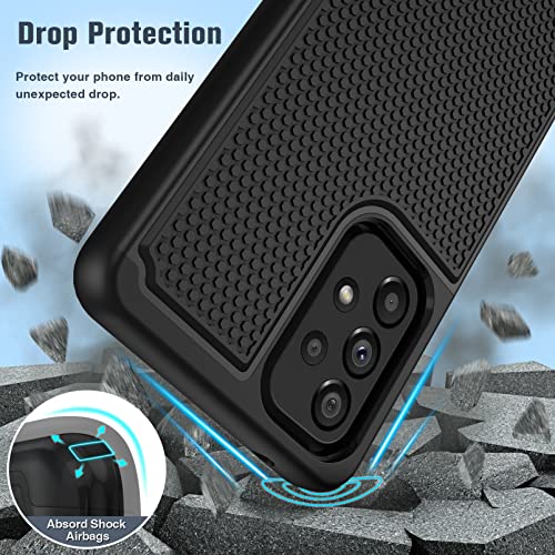 Funda para Samsung Galaxy A53 5G (Galaxy A53 5G UW): funda protectora de doble capa resistente a prueba de golpes, resistente con parte trasera texturizada antideslizante, protección militar, 6.5 pulgadas (negro mate)