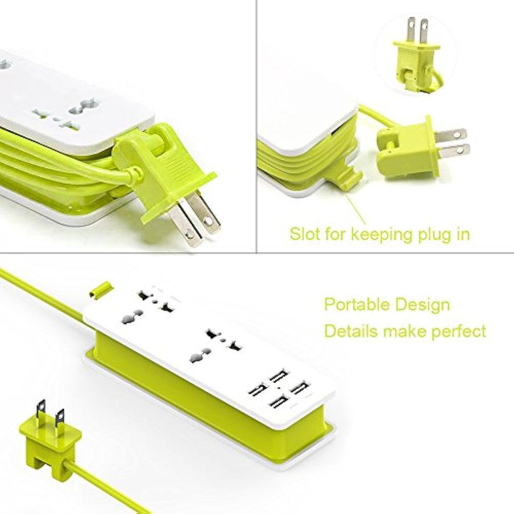 multifuncional Travel Power Strip, Verde