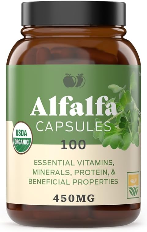 Suplemento Hoja de alfalfa pura (Medicago Sativa) 100 cáp