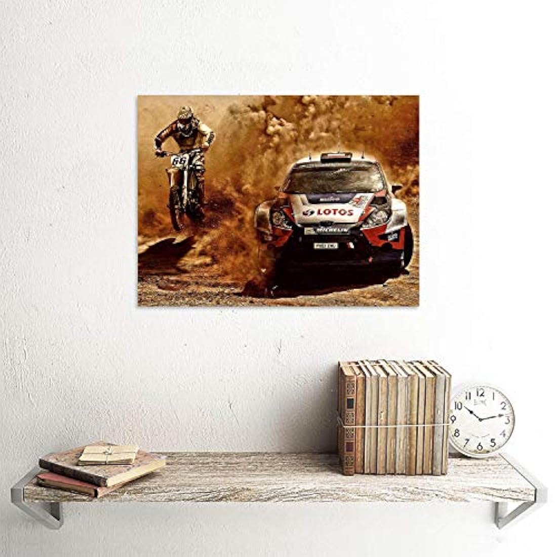 Póster decorativo Fotografía Motocross y coche de rally