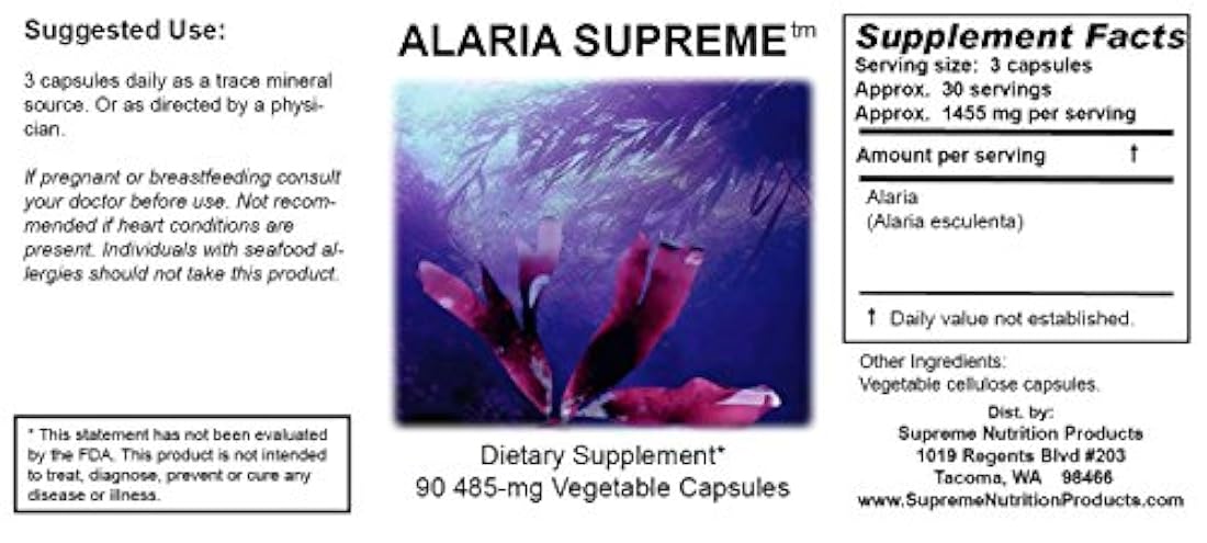 Supremo Nutrición alaria Supreme - 90 Cápsulas de Veggie