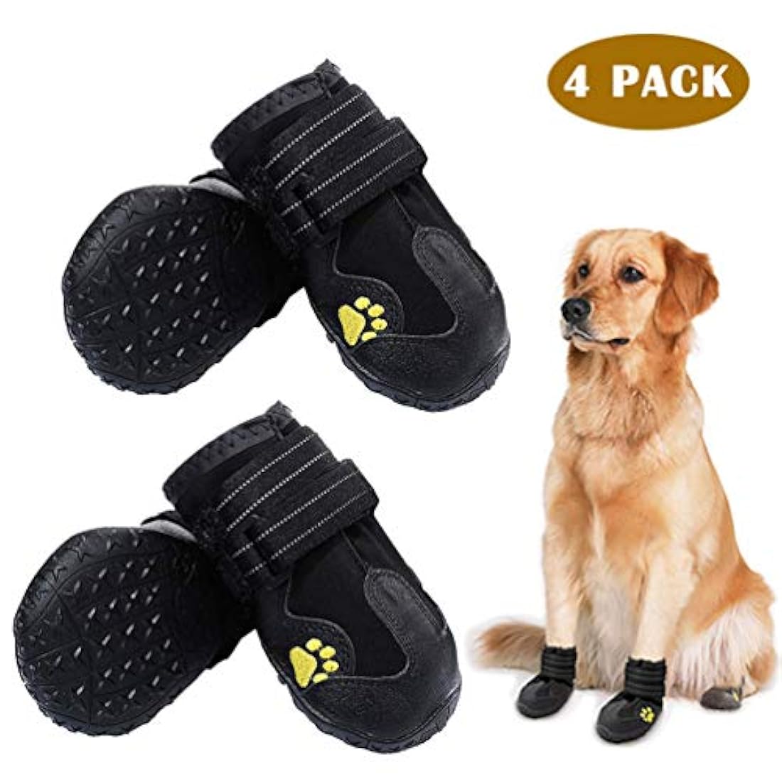 Botas impermeables para perro color negro