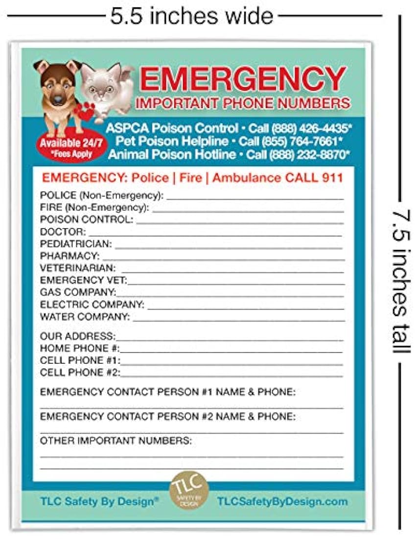 Imán tipo tarjeta de contacto de emergencia