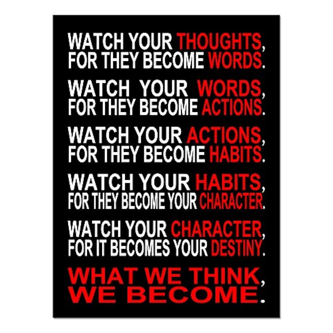 Pyradecor Watch Your Thoughts - Lienzo decorativo para pared