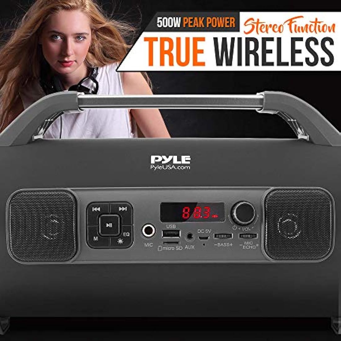 Parlantes estéreo portátil Bluetooth PYLE-HOME PBMKRG155