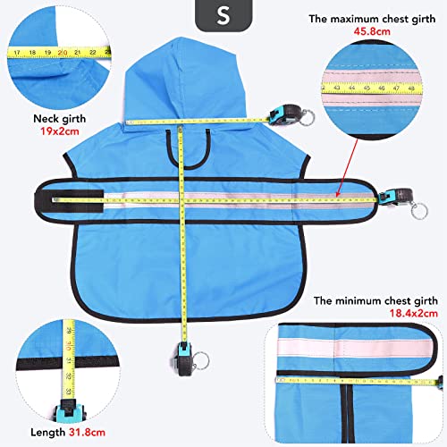 Ezierfy Impermeable reflectante impermeable para perros, chaqueta ajustable para mascotas, poncho ligero con capucha para perros pequeños a X, grandes y cachorros