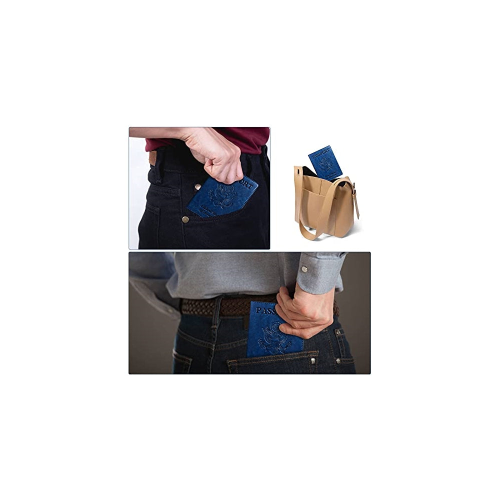 Porta Documentos y Tarjeta de pasaporte mejoradas azul