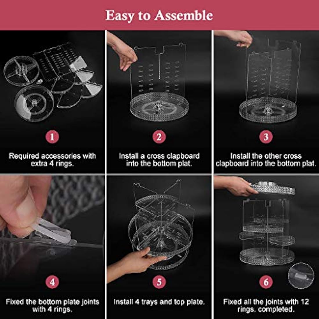 Organizador de maquillaje giratorio, organizador de perfume