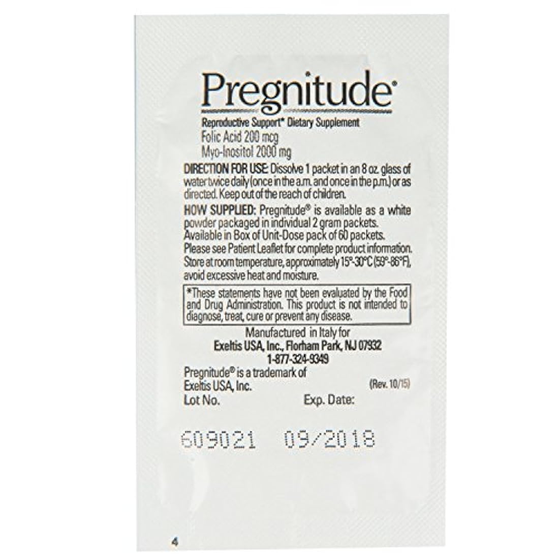 Suplemento alimenticio reproductivo Pregnitude