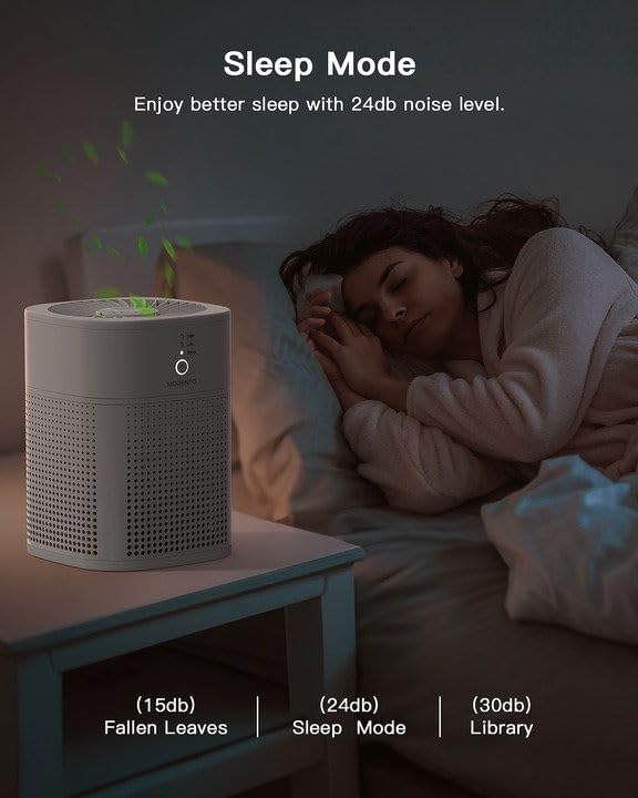 Purificador de aire para dormitorio con filtro HEPA HY1800