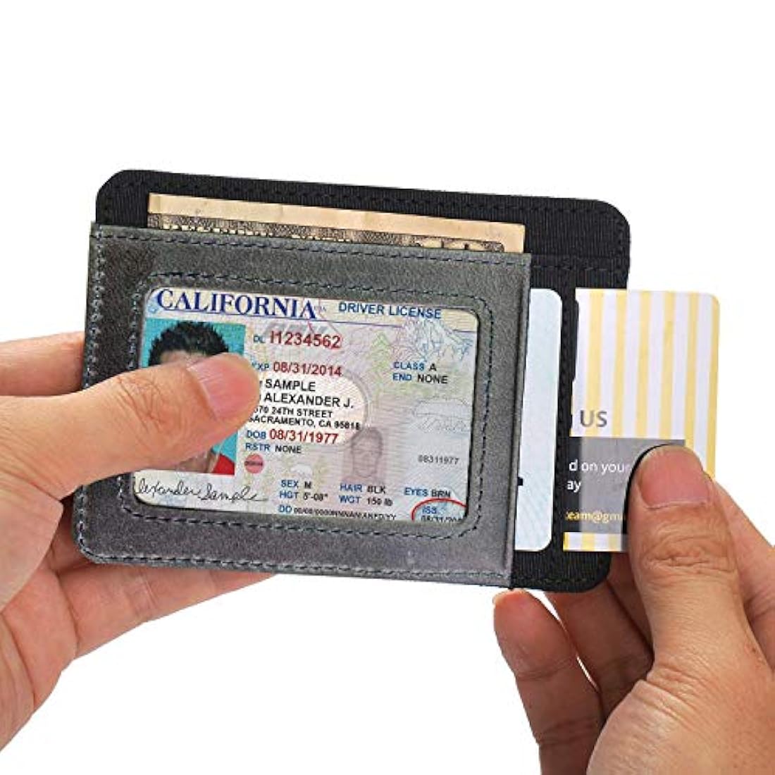 Cartera delgada para hombre de cuero minimalista