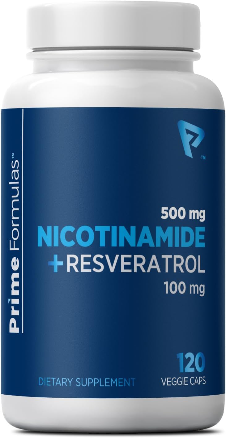 Nicotinamida 500 mg con resveratrol 100 mg 120 cápsulas