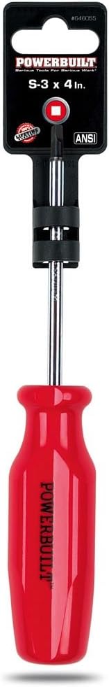 Destornillador Cuadrado Powerbuilt S-3 x 4 con Mango Maxi-Grip