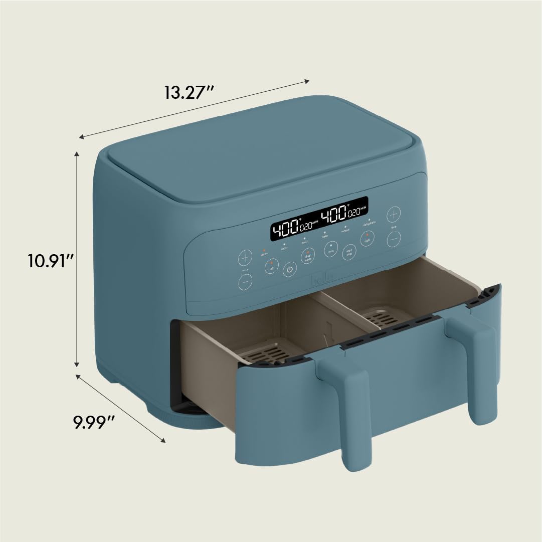 Freidora de aire Bella 4 Qt, 1200W, 2 canastas, TriZone