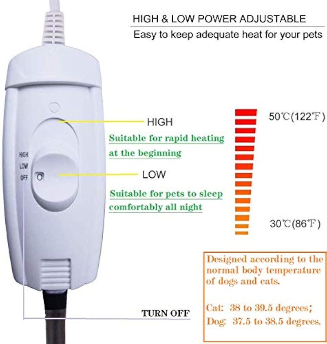 Almohadilla de calefacción XXL para cama de perro grande