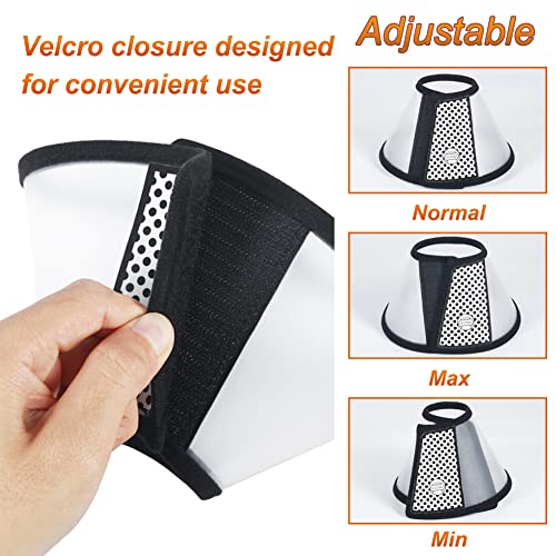 Vivifying Cono de gato, collar isabelino de plástico ligero con recuperación ajustable para gatos, mini perros, conejos y gatitos (negro)