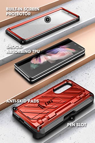 SUPCASE Unicorn Beetle Pro Series - Funda para Samsung Galaxy Z Fold 3 5G (2021), carcasa de doble capa resistente con protector de pantalla integrado y soporte y ranura para bolígrafo S (ruiddy)