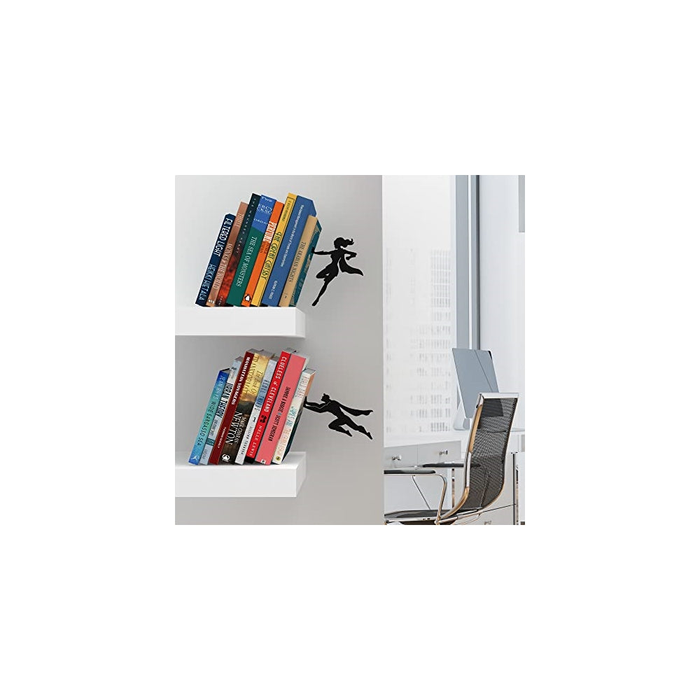 Sujetalibros de metal ocultos resistentes para estanterías