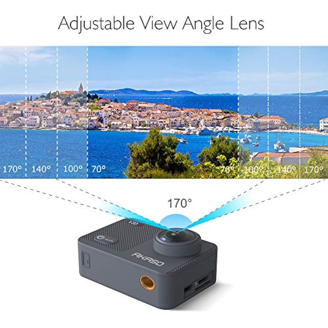 Cámara de acción WiFi con pantalla táctil - AKASO