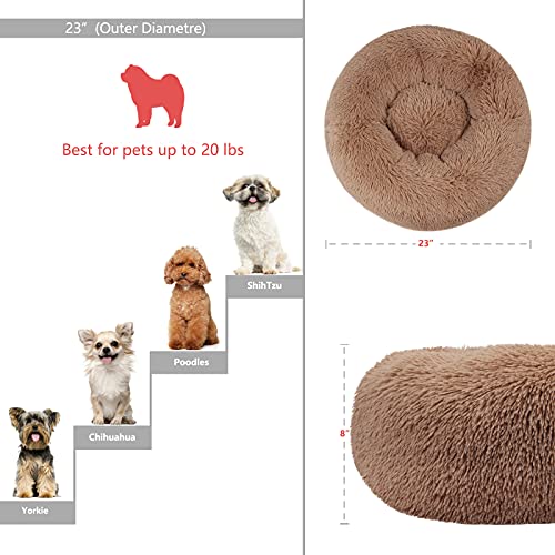 Cama para perros pequeños, medianos y grandes, diseño redondo, relajante, antiansiedad, lavable a máquina, cálido, cómodo y suave, para mascotas de 10 a 100 libras