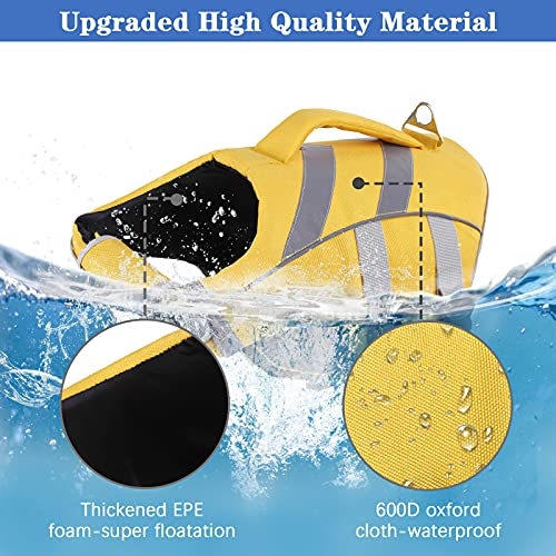 Chaleco salvavidas para perros con rayas reflectantes, chaleco salvavidas ajustable de alta visibilidad, salvavidas para perros pequeños, medianos y grandes
