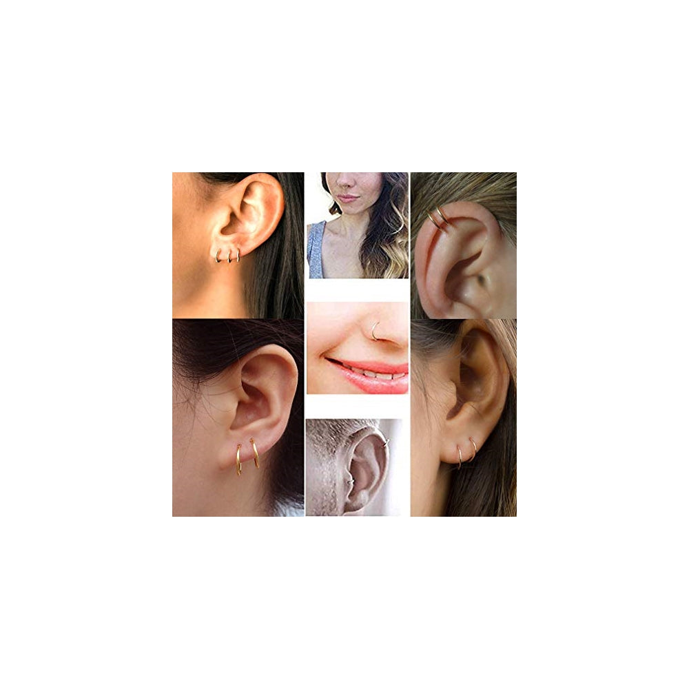 Aretes de aro pequeño para mujeres 3 pares de aretes
