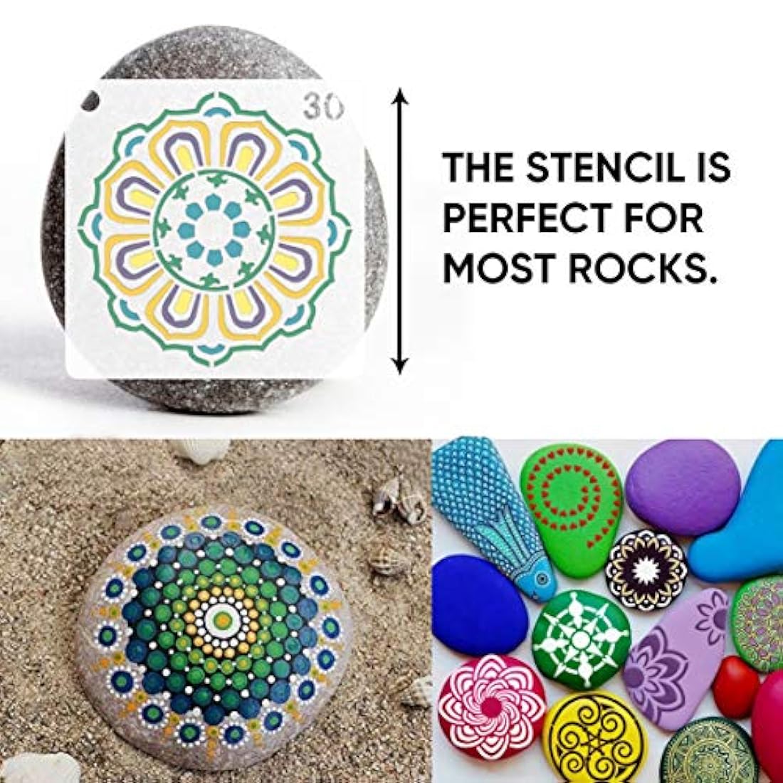 36 plantillas de mandala, para pintura de puntos, para rocas