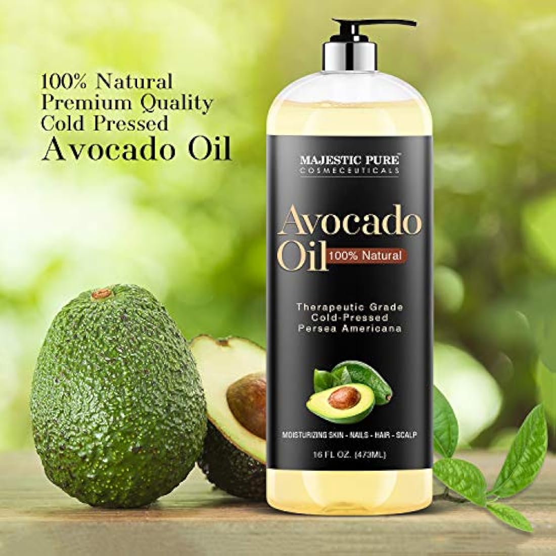 Aceite de aguacate puro para cabello y piel
