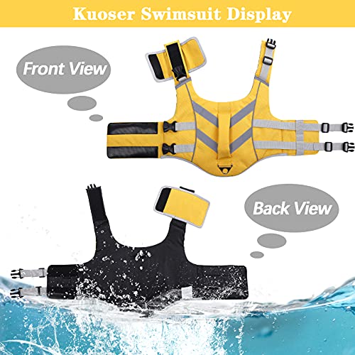 Chaleco salvavidas para perros con rayas reflectantes, chaleco salvavidas ajustable de alta visibilidad, salvavidas para perros pequeños, medianos y grandes