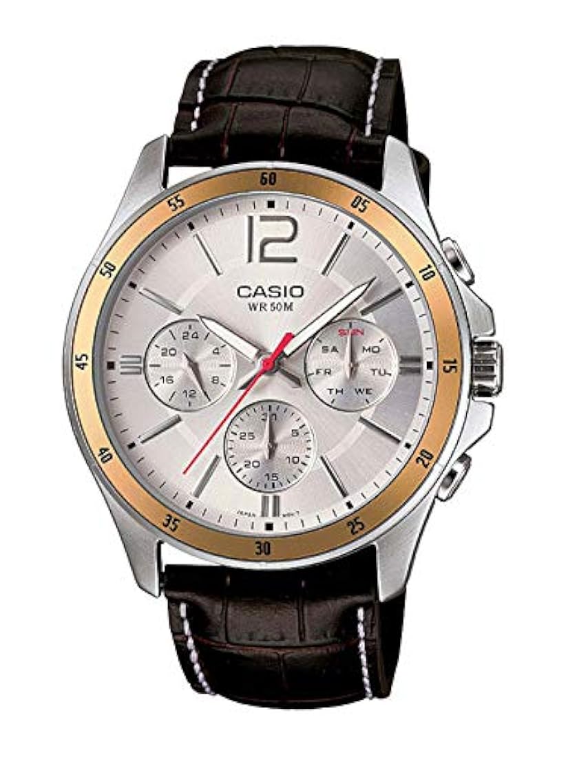 Casio Enticer Cronógrafo Blanco Dial de los hombres reloj - mtp-1374l-7avdf (A835)