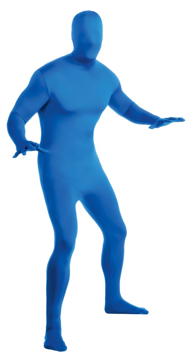 Skin Zentai Supersuit, azul, traje mediano