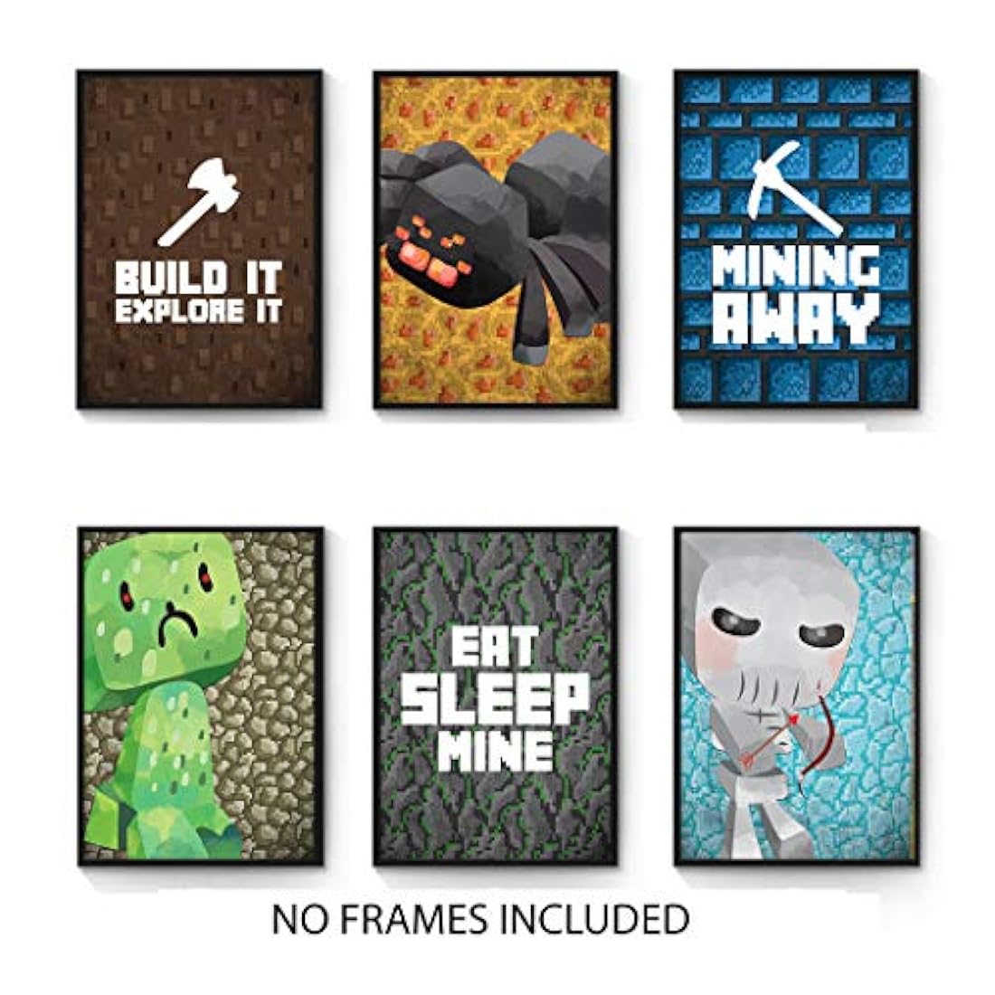 Regalos de tonto ganso Pixel Miners Room Art Prints Decor