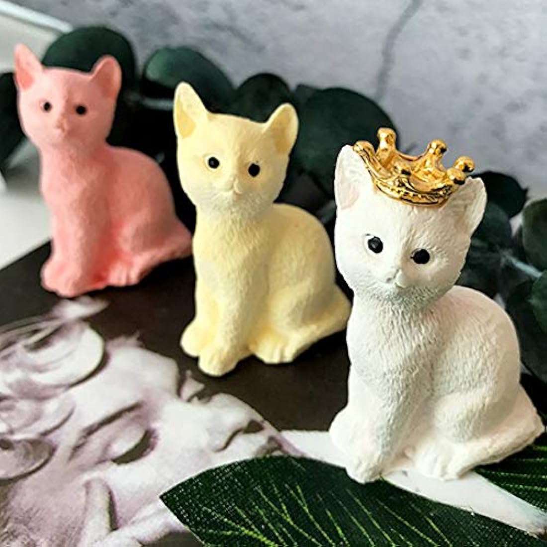 2 moldes de silicona para velas de gatito