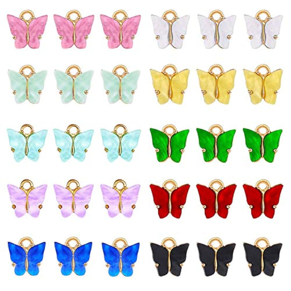 Dijes y medallas de mariposa por 30 piezas