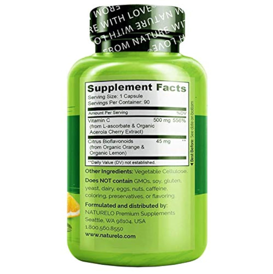 Vitamina C con acerola orgánica de cereza y bioflavonoides