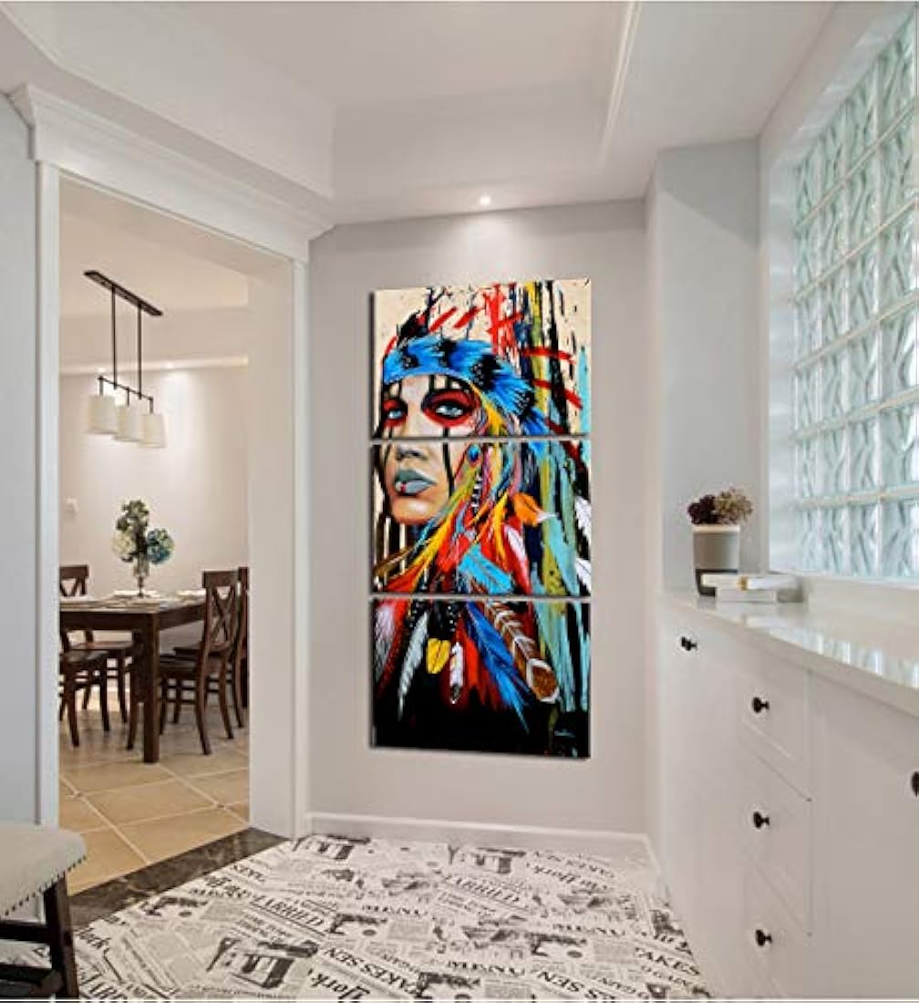 Yatsen Bridge Wolf - Pintura india americana 3 piezas