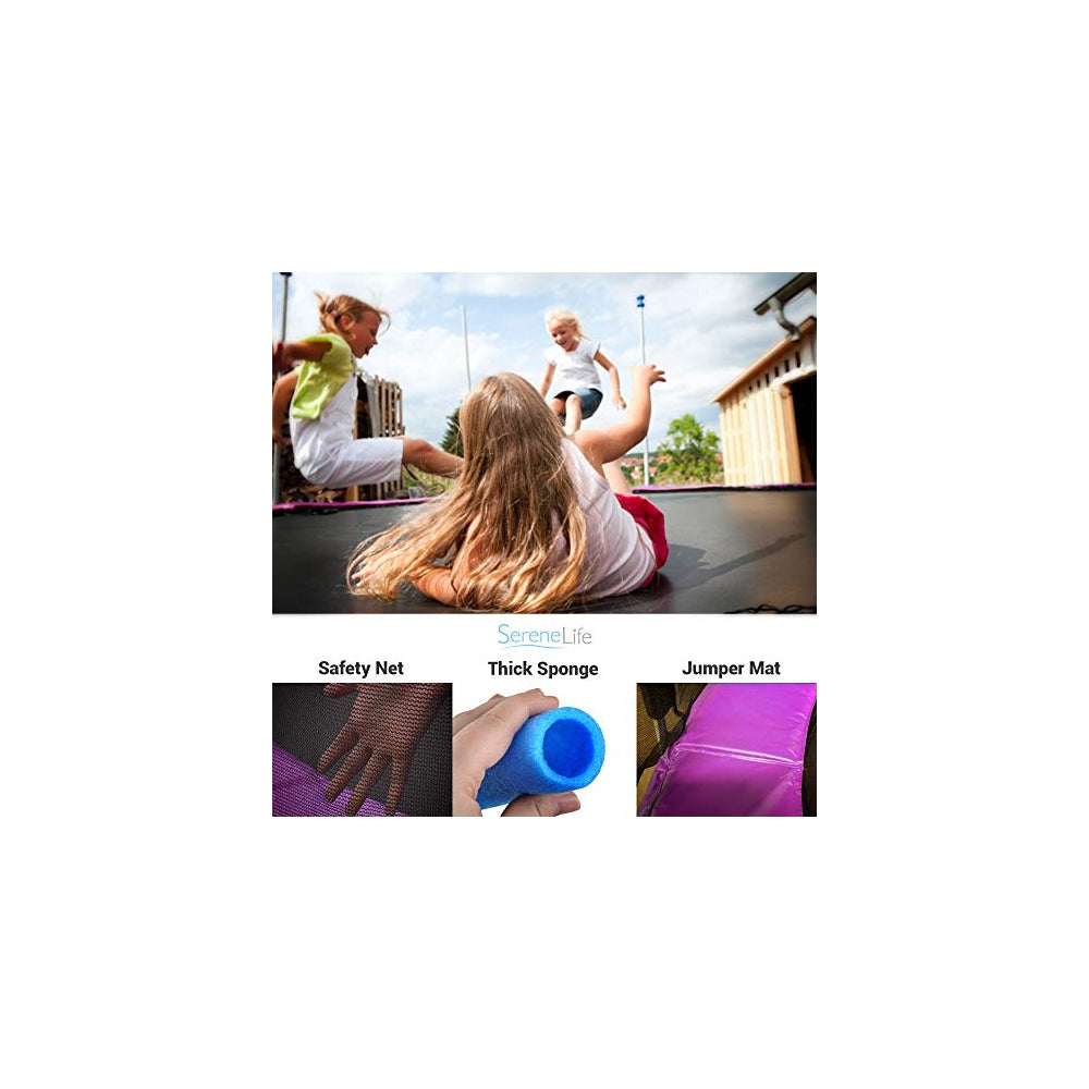 Trampolín al aire libre para niños SereneLife SLTRA10PNK