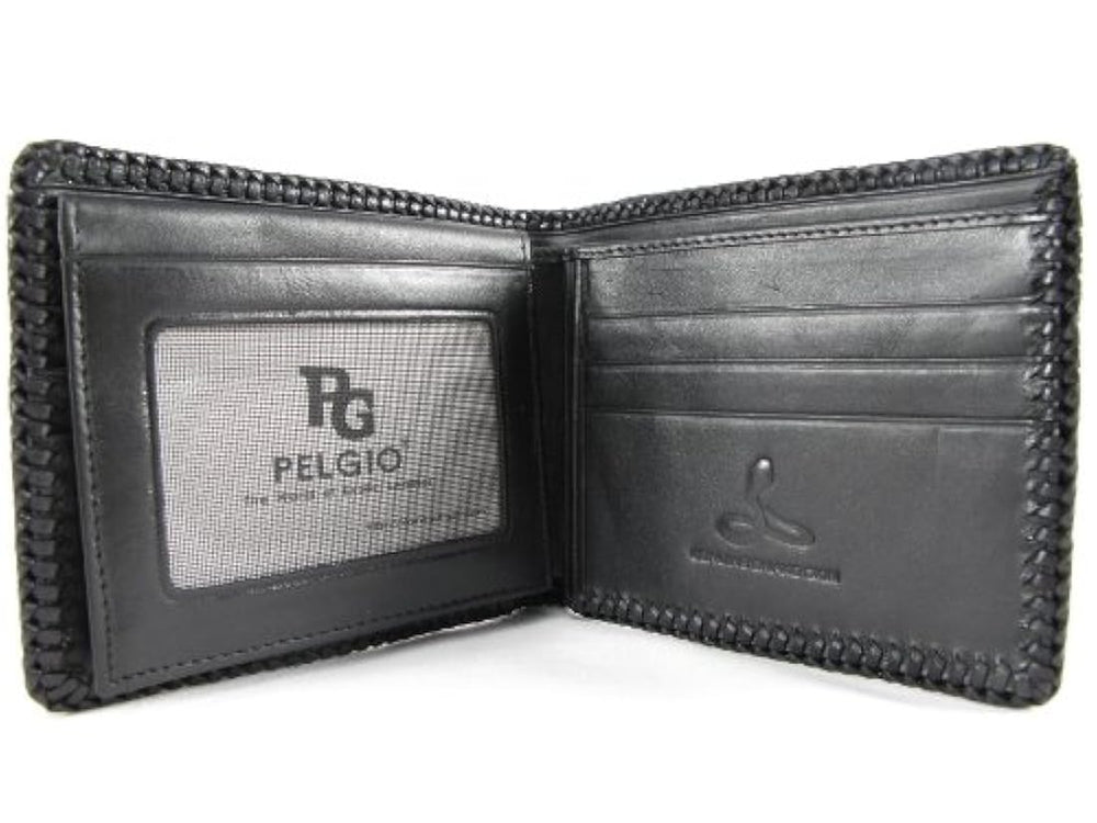 pelgio Python genuino Piel de serpiente Bifold cartera
