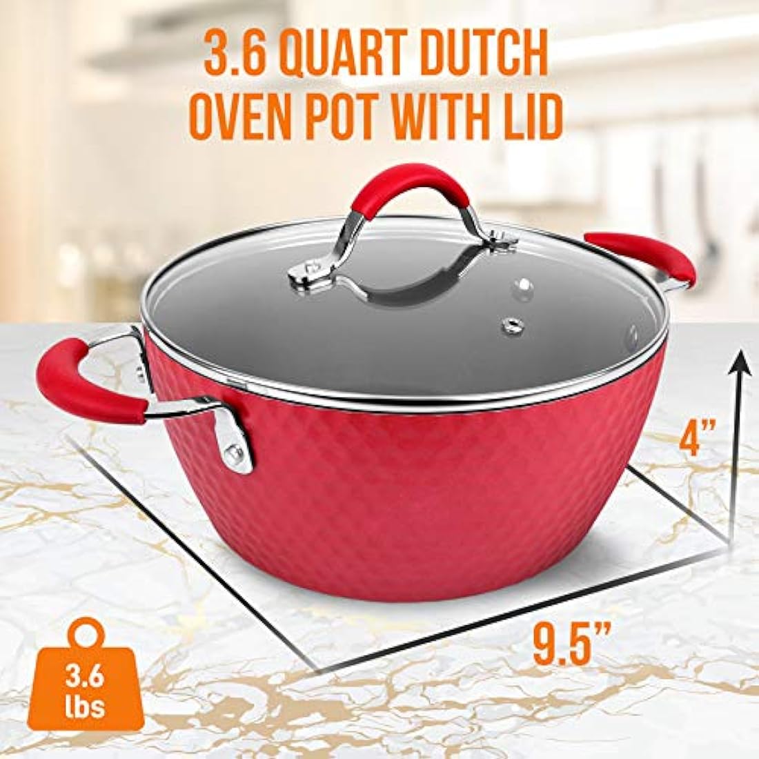 Olla de horno antiadherente NutriChef PRTNCCW11RDDDOP