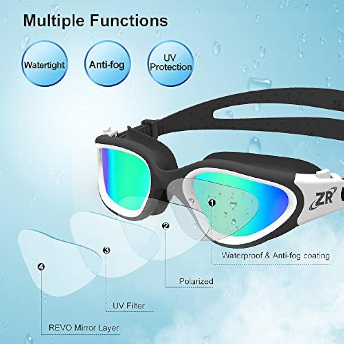 Zionor G1 Gafas de natación polarizadas