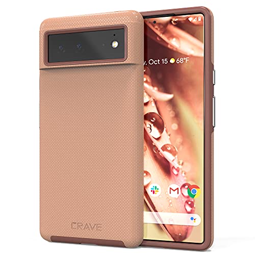 Crave Dual Guard para Google Pixel 6, funda de doble capa de protección contra golpes para Google Pixel 6 - Rubor