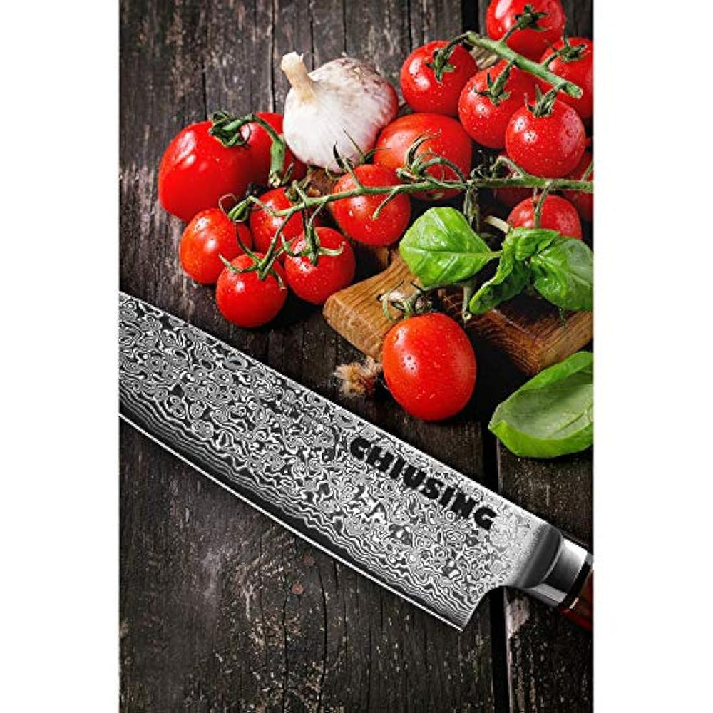 Cuchillo de chefs Damasco, CHIUSING 67 capas, hecho a mano
