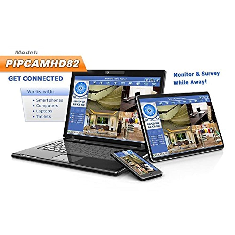 Cámara monitoreo remoto, altavoz PYLE-HOME PIPCAMHD82WT