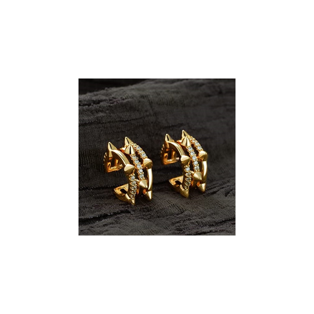 Aretes para mujer color dorado sin perforación